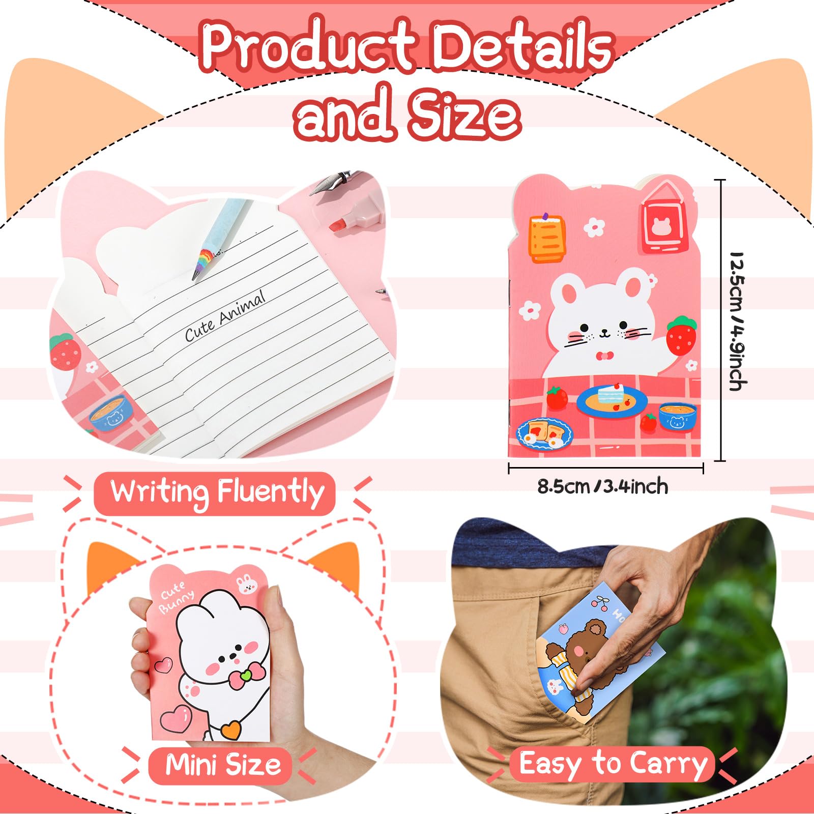 Amazon.co.jp: Yexiya 36冊パック ミニかわいい動物ノート クリスマス